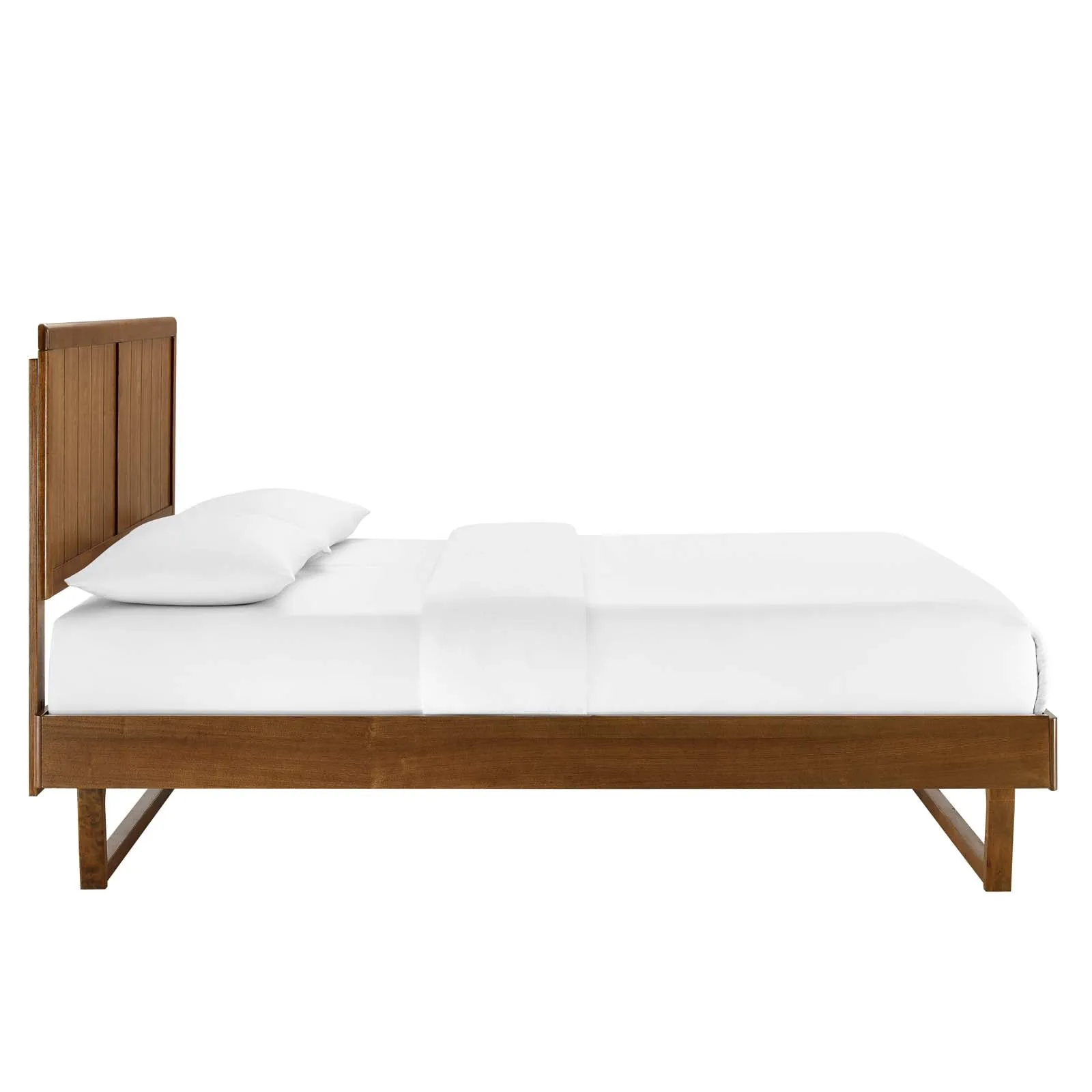 Alana Twin Wood Platform Bed With Angular Frame Walnut MOD-6618-WAL