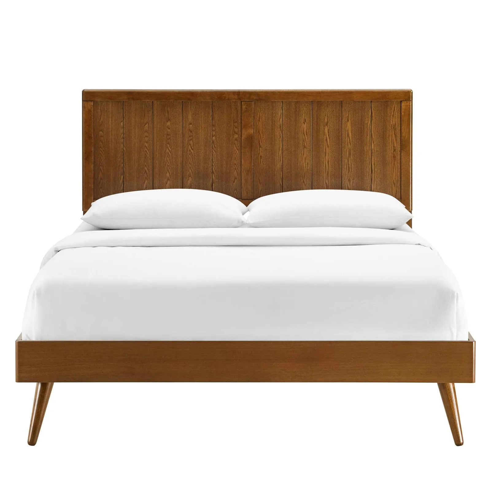 Alana Twin Wood Platform Bed With Splayed Legs Walnut MOD-6621-WAL