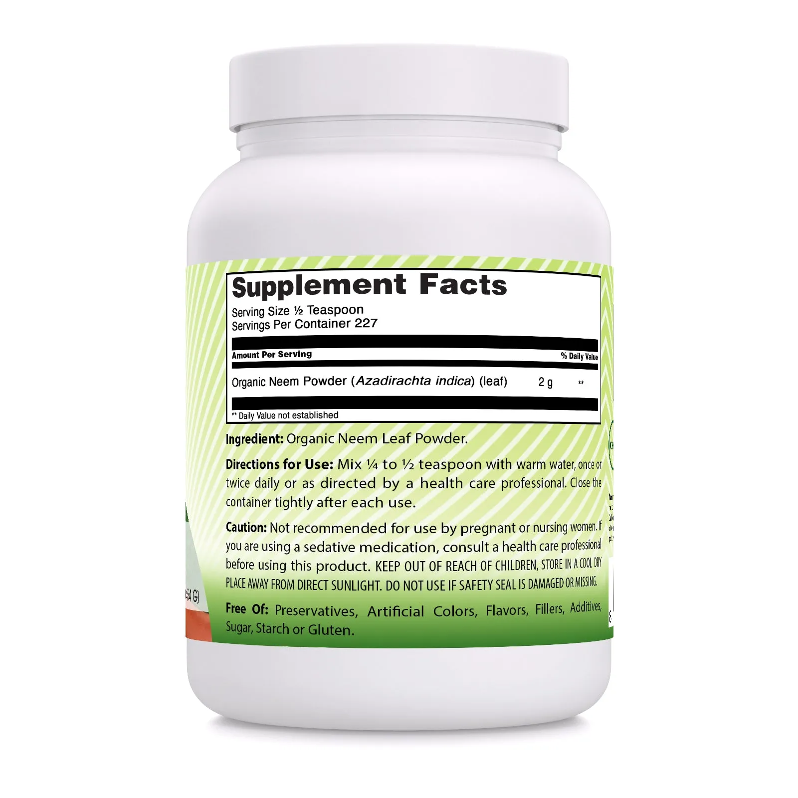 Amazing India Neem | USDA Organic | 16 Oz Powder | 2 Grams Per Serving