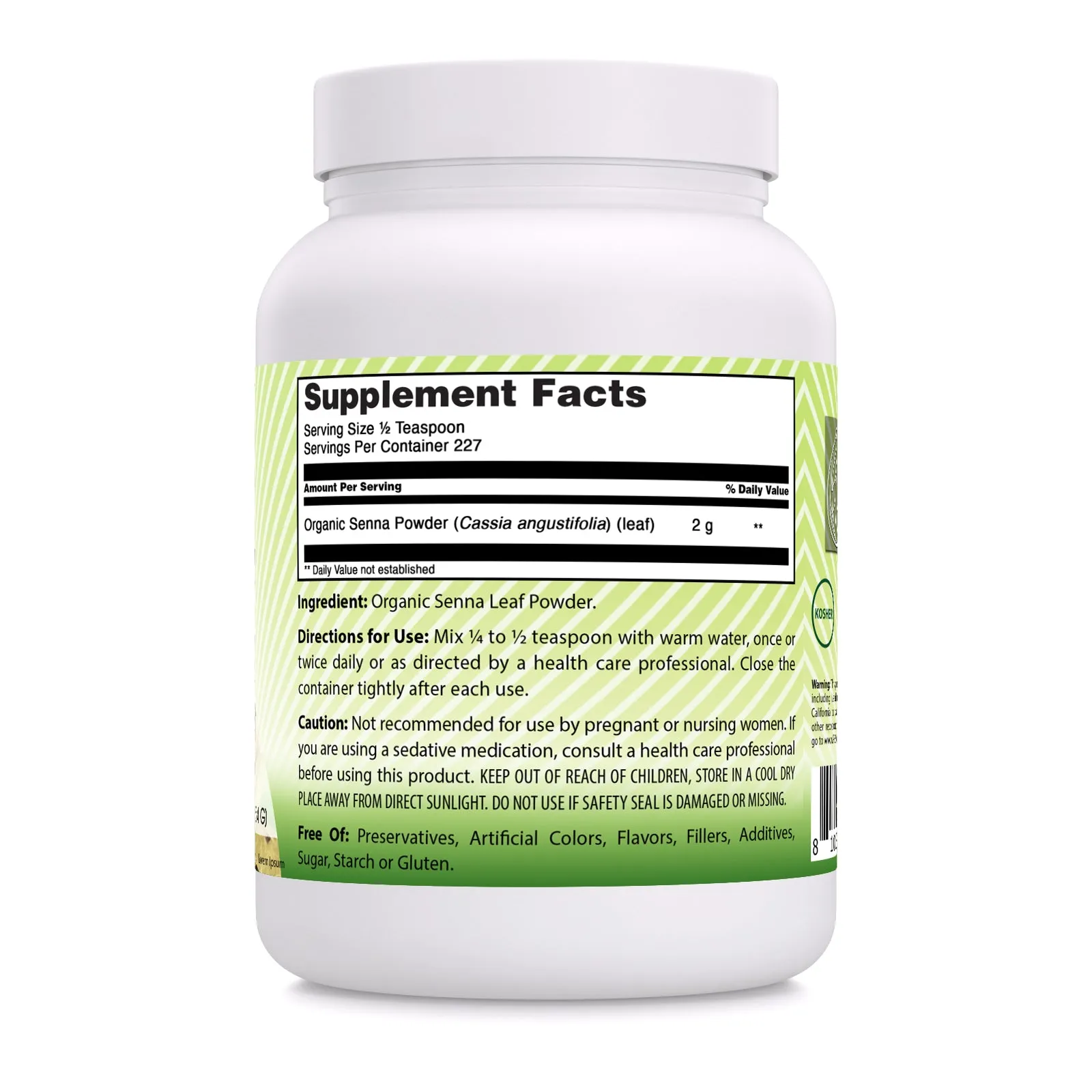 Amazing India Senna | USDA Organic | 16 Oz Powder | 2 Grams Per Serving
