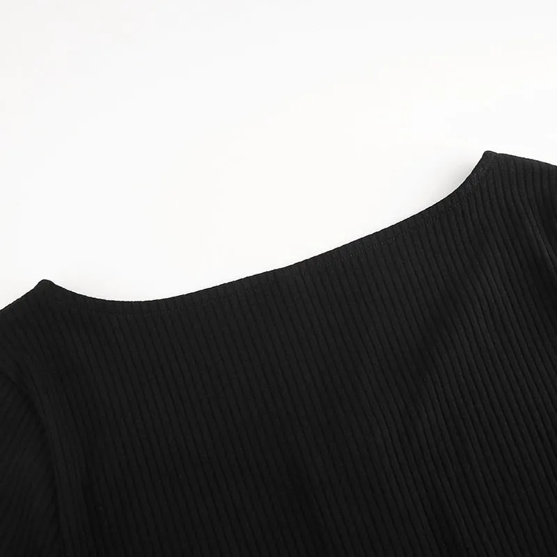 Autumn winter skinny button up long sleeve bodysuit