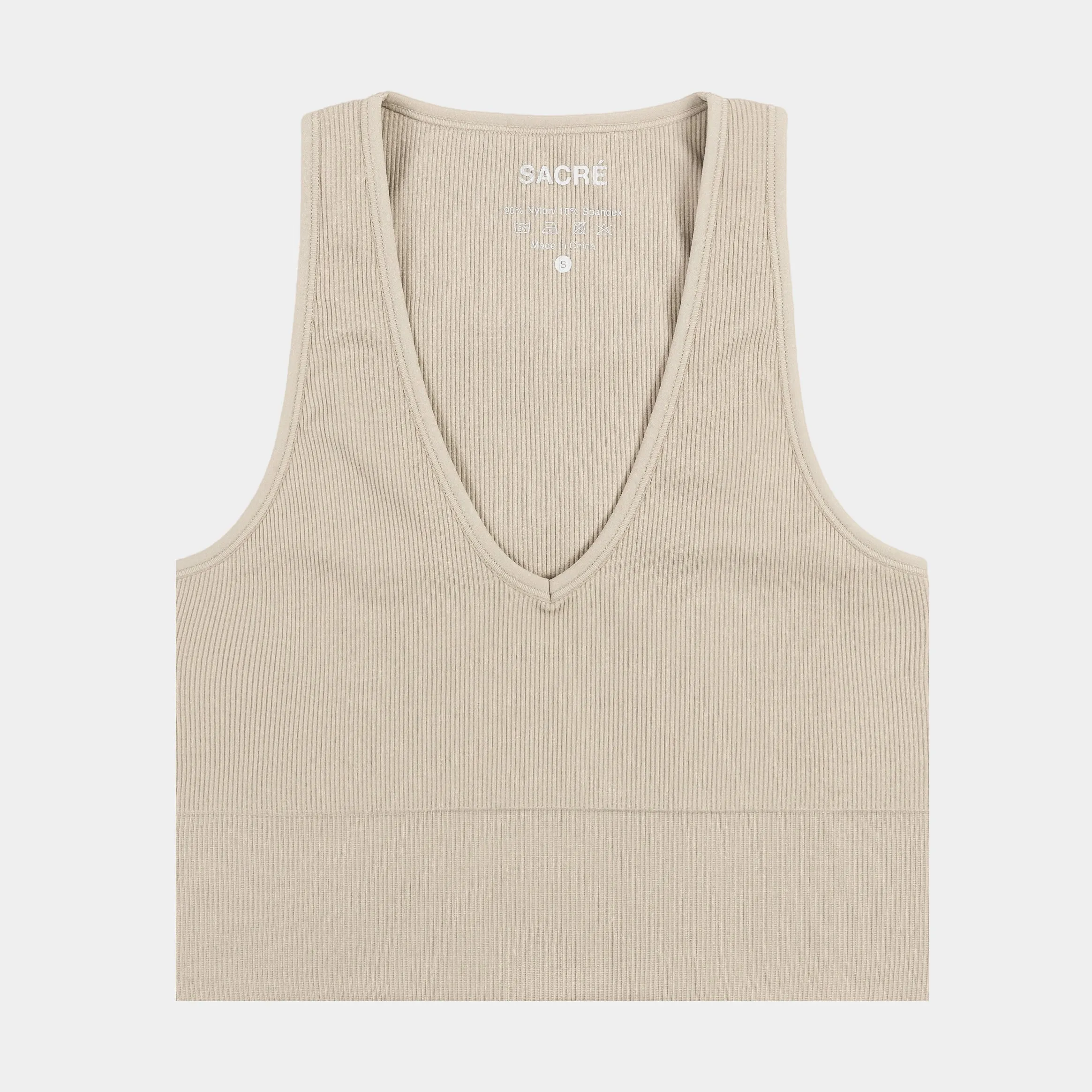 Avery Tank Womens Short Sleeve Shirt (Beige)