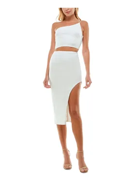 B DARLIN Womens White Knee Length Party Pencil Skirt