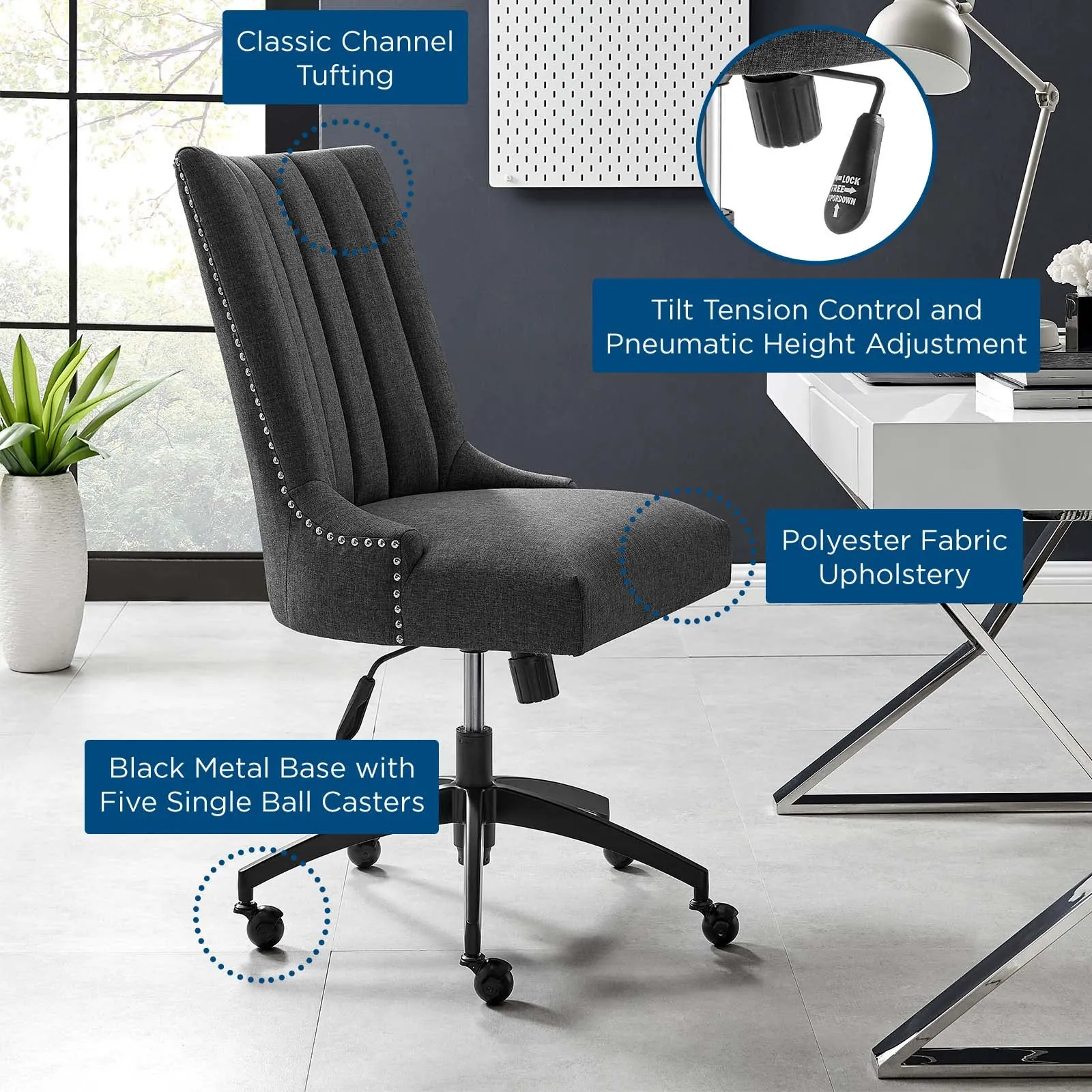 Baldwin Tufted Fabric Office Chair