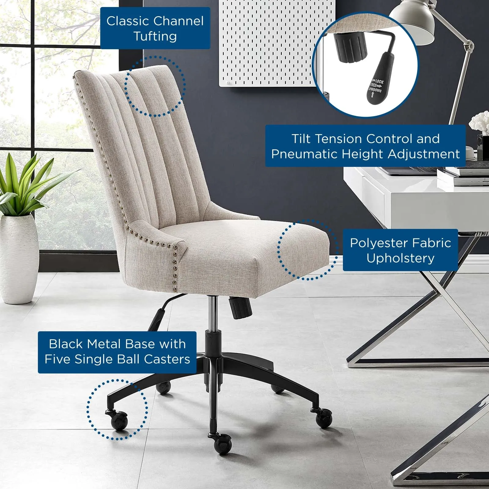 Baldwin Tufted Fabric Office Chair