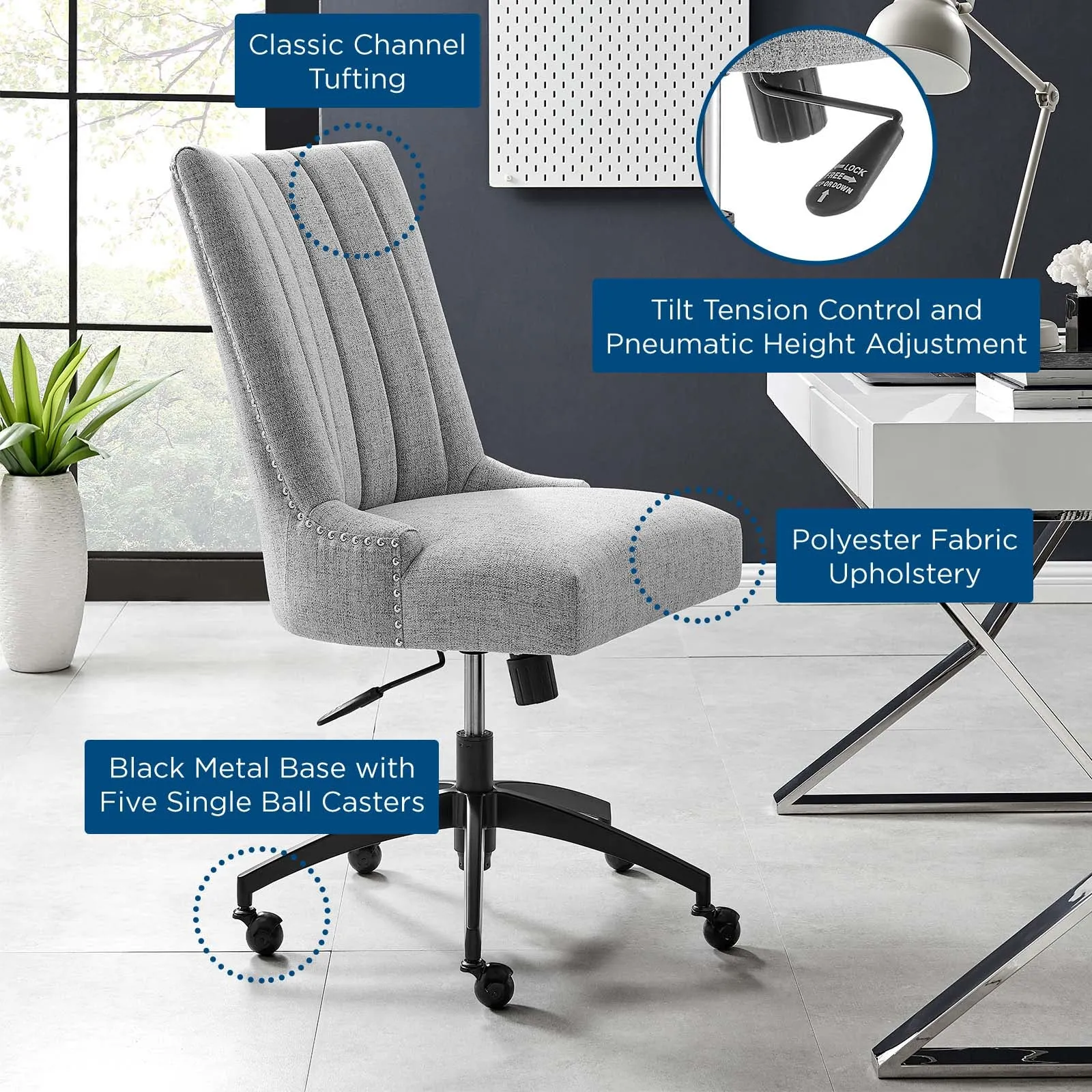 Baldwin Tufted Fabric Office Chair