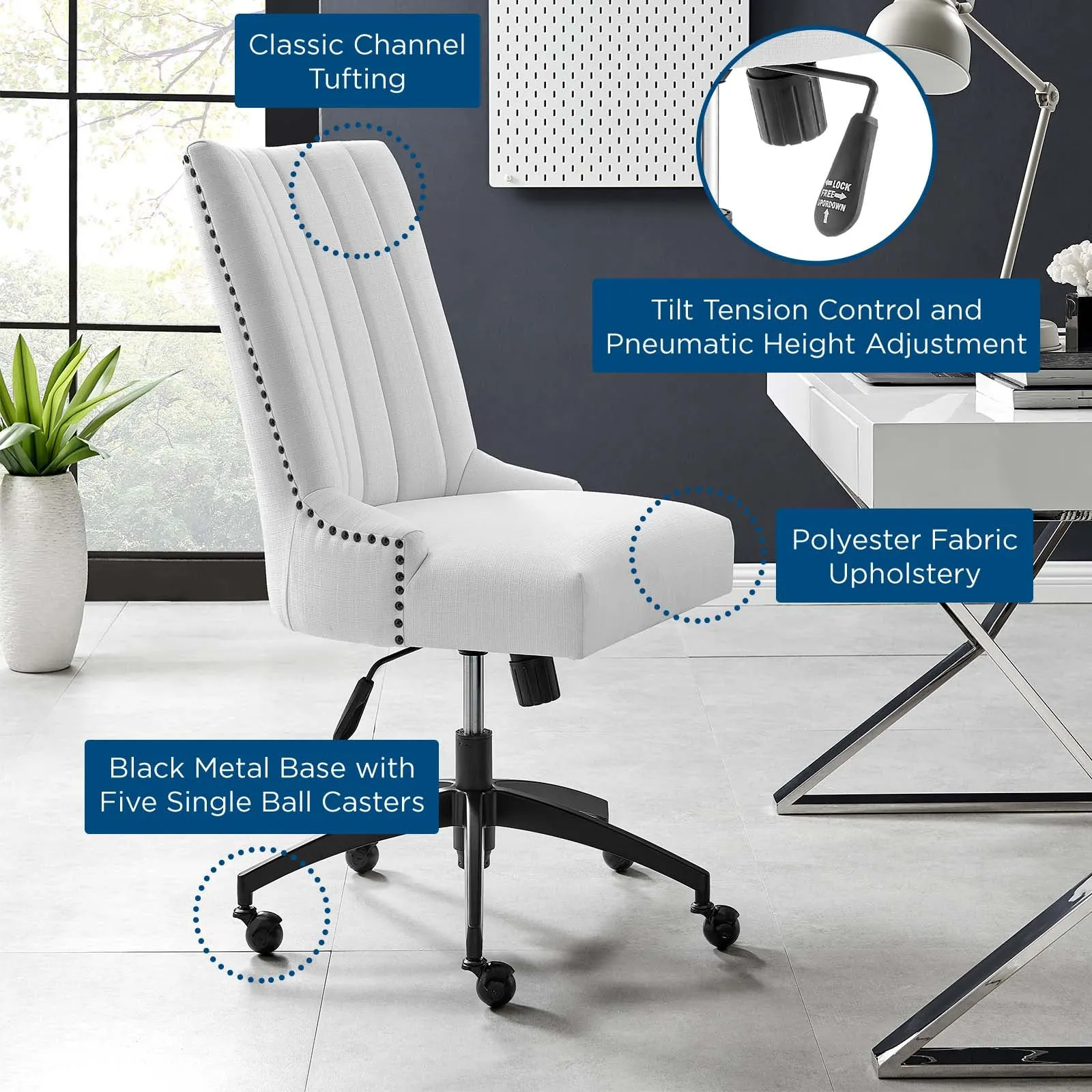Baldwin Tufted Fabric Office Chair