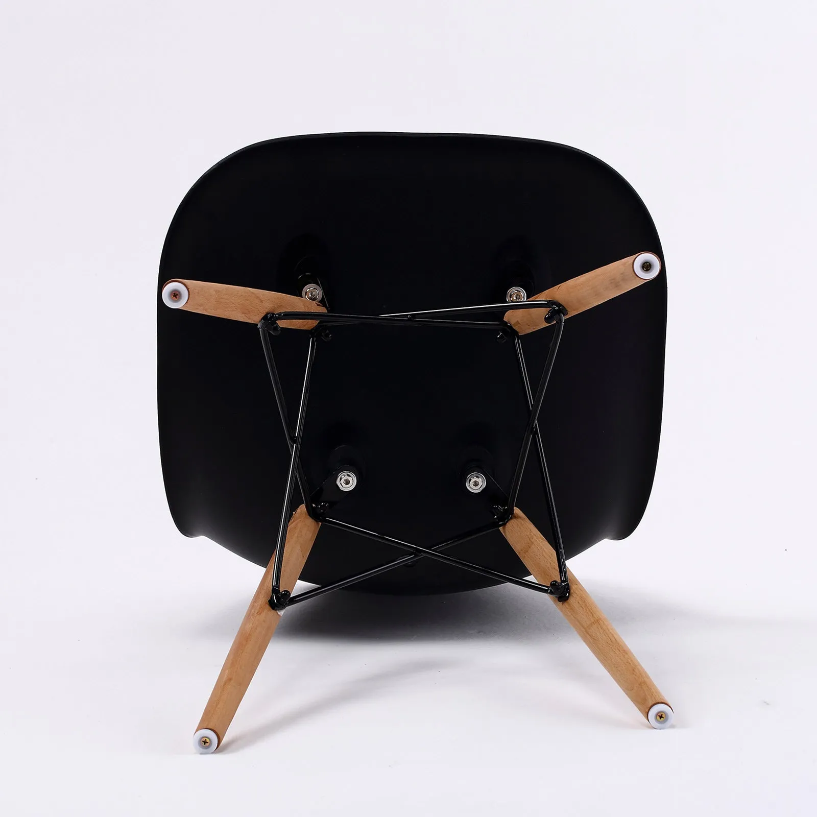 Black Retro Dining Cafe Chairs Set with Beech Legs - La Bella