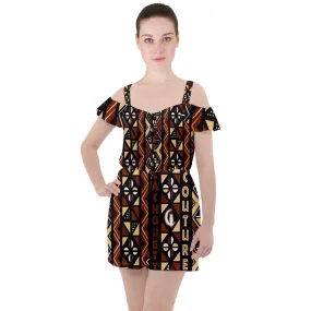 BOGOLAN Ruffle Cut Out Chiffon Playsuit