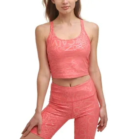 Calvin Klein Printed Strappy-Back Padded Tank Top Logo Line Radiance