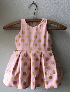 Dress Pink and Gold Polka Dot Girls Special Occasion Dress
