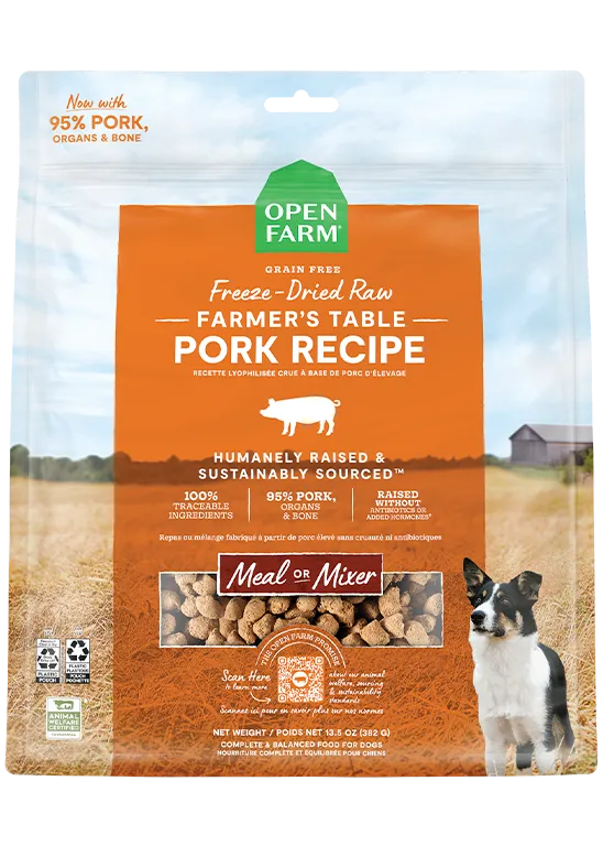 Farmer’s Table Pork Freeze Dried Raw Dog Food