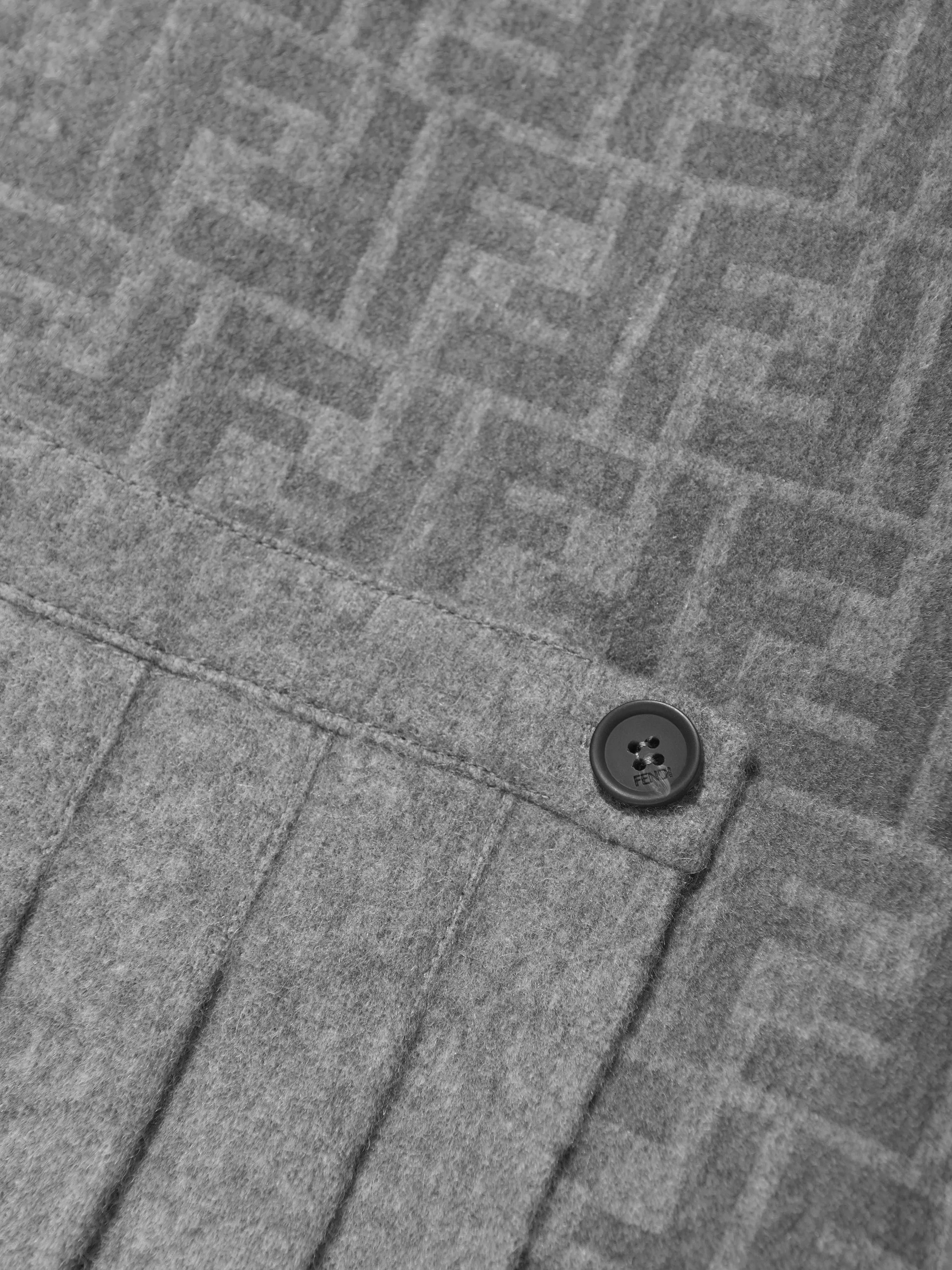 Fendi Baby Girls Wool FF Logo Dress in Grey