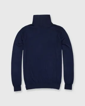 Fine-Gauge Turtleneck Sweater in Navy Cashmere