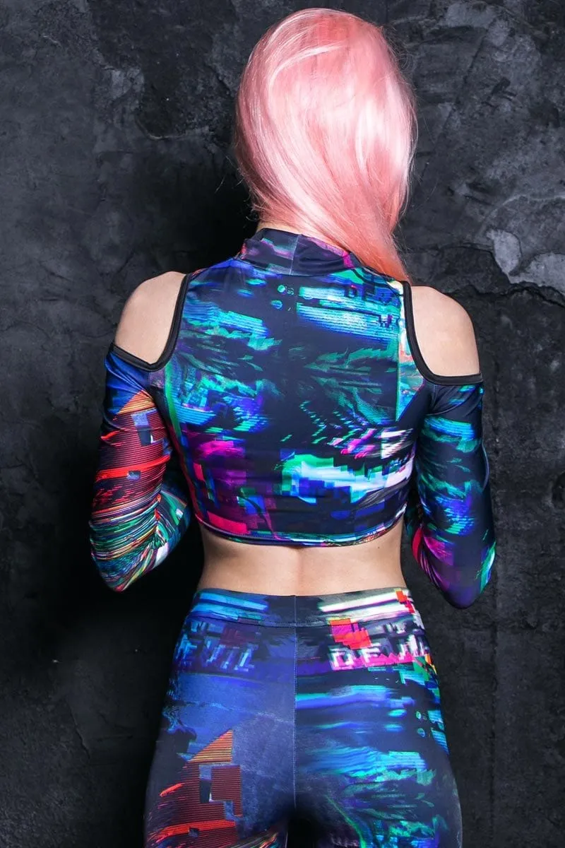 Forbidden Code Cold Shoulder Crop Top