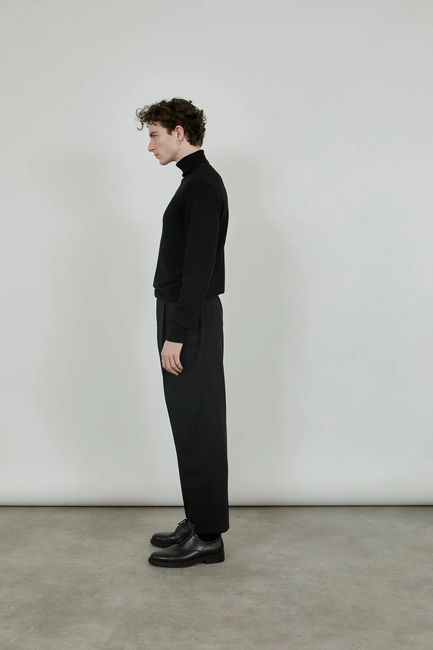 Fred turtleneck knit | Black - Ultrafine merino-cashmere-silk blend