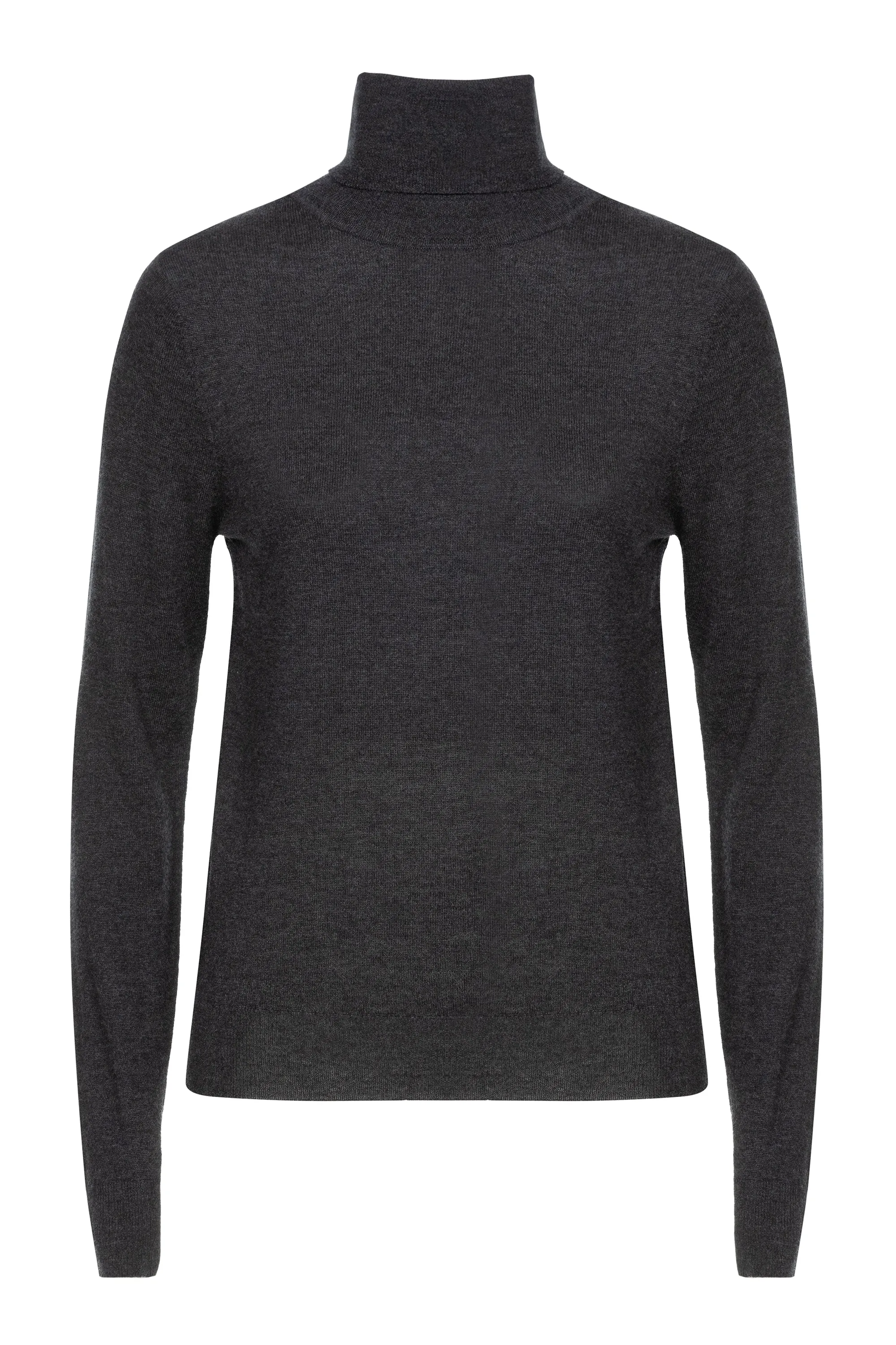 Frederica turtleneck knit | Dark grey - Ultrafine merino-cashmere-silk blend