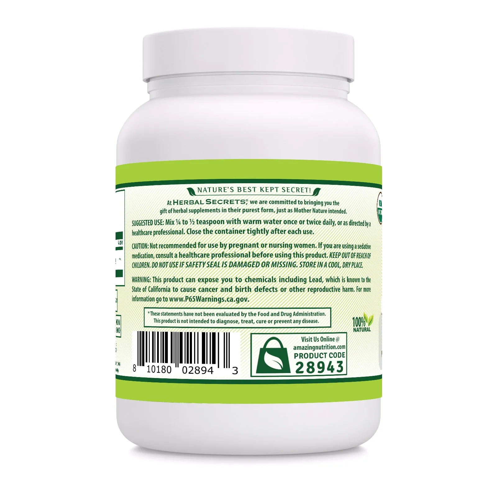 Herbal Secrets Neem Powder | 16 Oz | 2 Grams per Serving | 227 Servings | USDA Organic