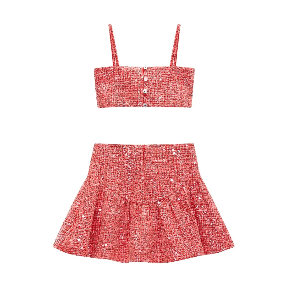 JINGLE CROP CROP AND SKIRT SET