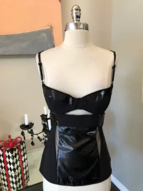 Kaufmanfranco Black Silk Bustier Corset Top Blouse 2828-13-6921
