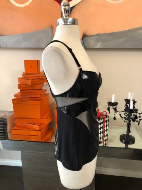 Kaufmanfranco Black Silk Bustier Corset Top Blouse 2828-13-6921