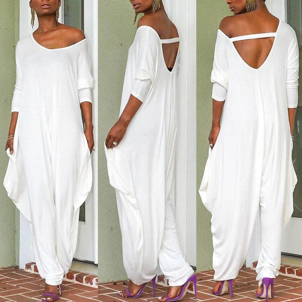 Ladies Solid Color Long Sleeves Jumpsuit ZL1186
