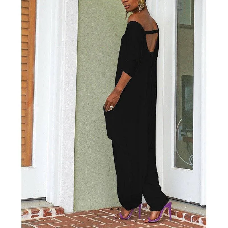 Ladies Solid Color Long Sleeves Jumpsuit ZL1186
