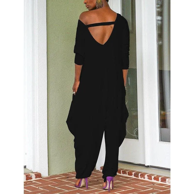 Ladies Solid Color Long Sleeves Jumpsuit ZL1186