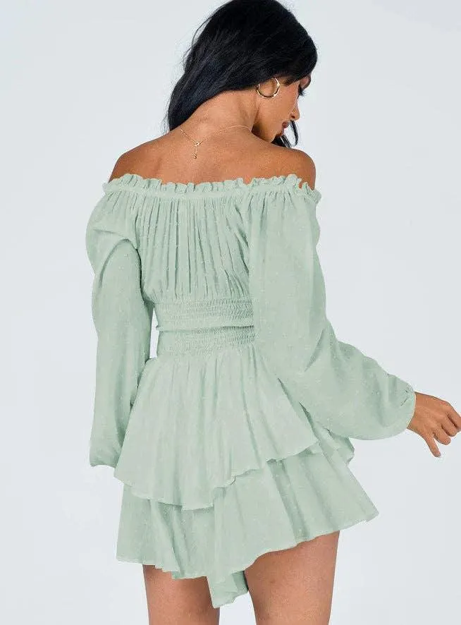 Ladies Wrinkle Boat Neck Daily Ruffled Jumpsuits GKAZ001