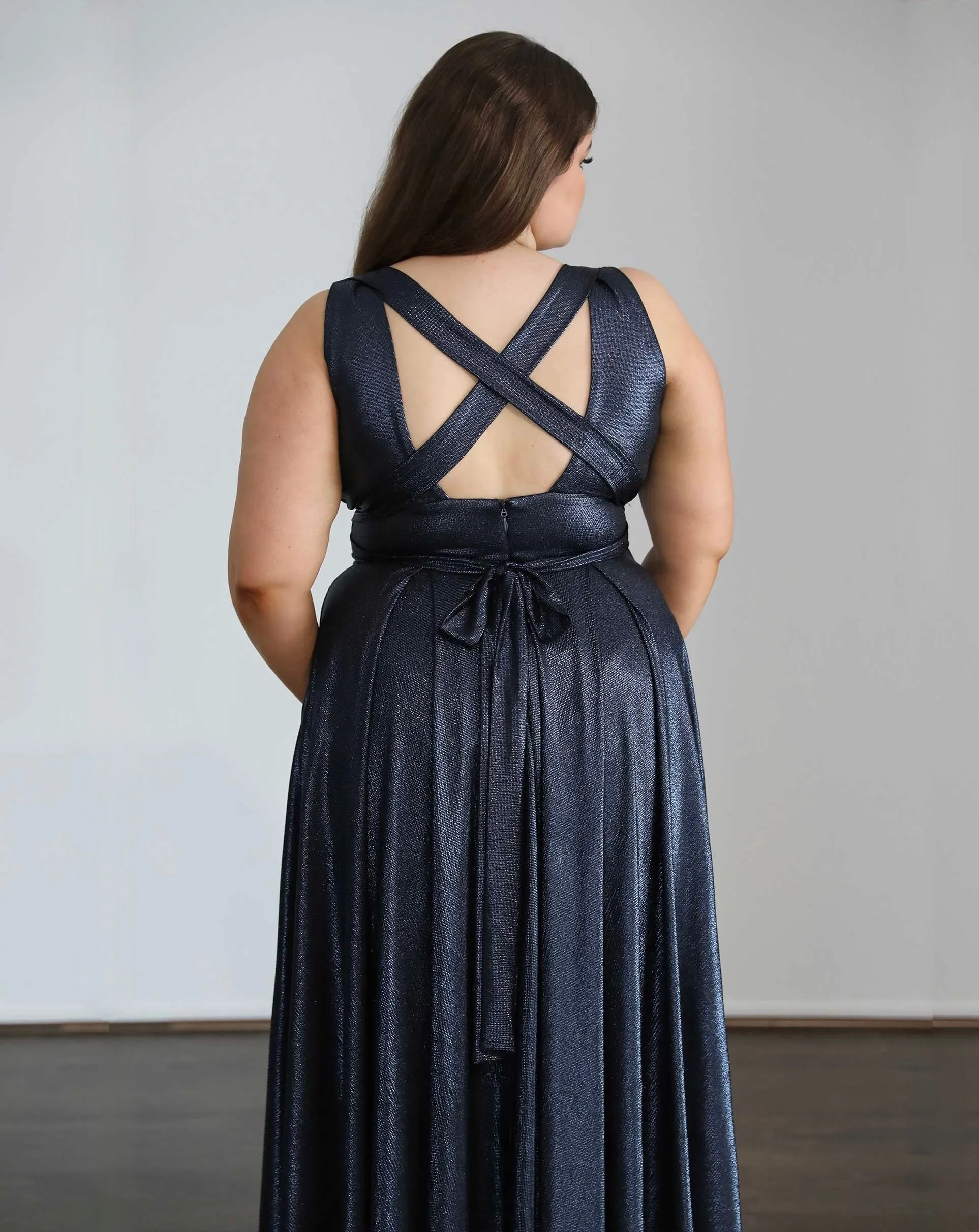 Lexa Stretch Shimmer Gown - Seafoam