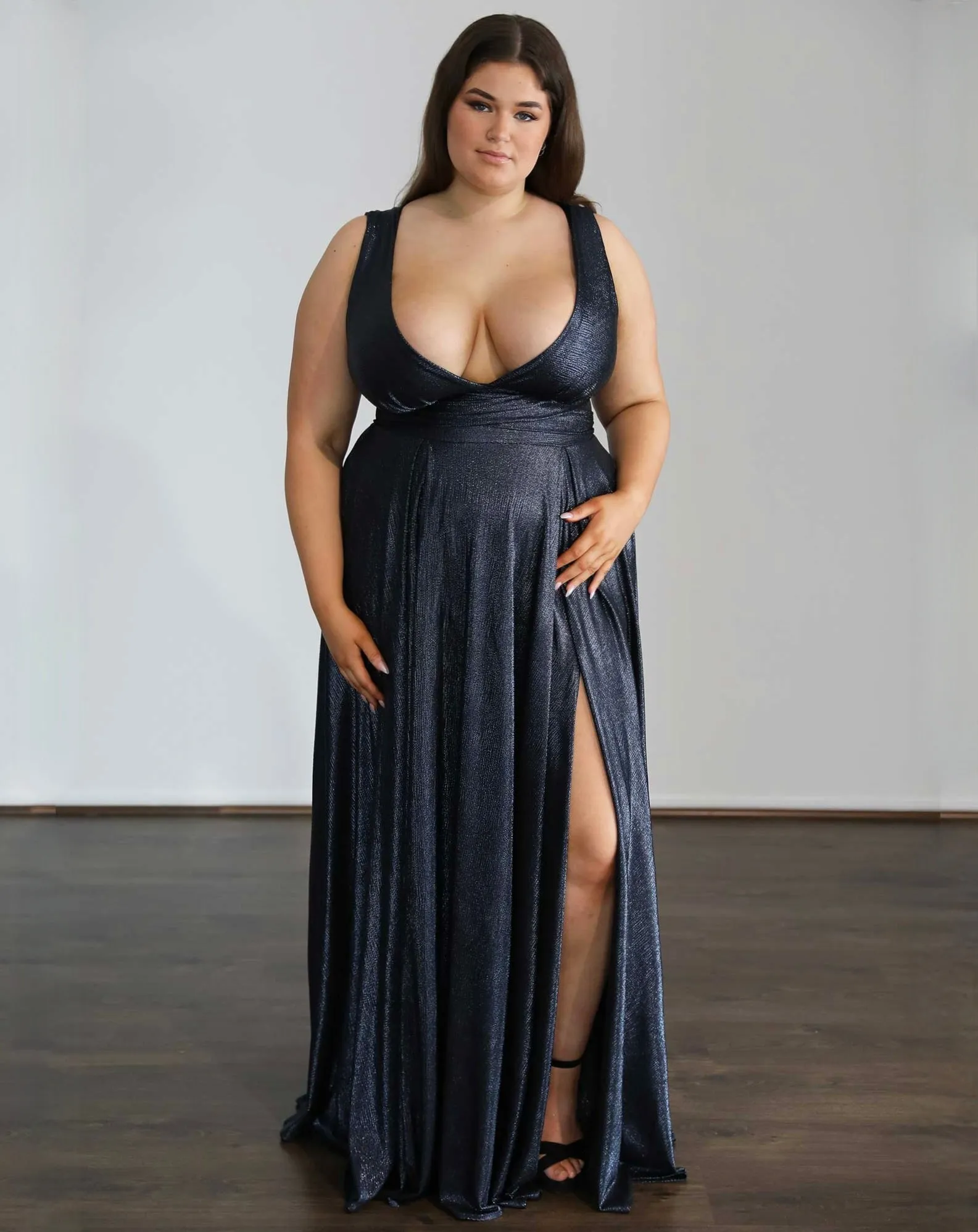 Lexa Stretch Shimmer Gown - Seafoam