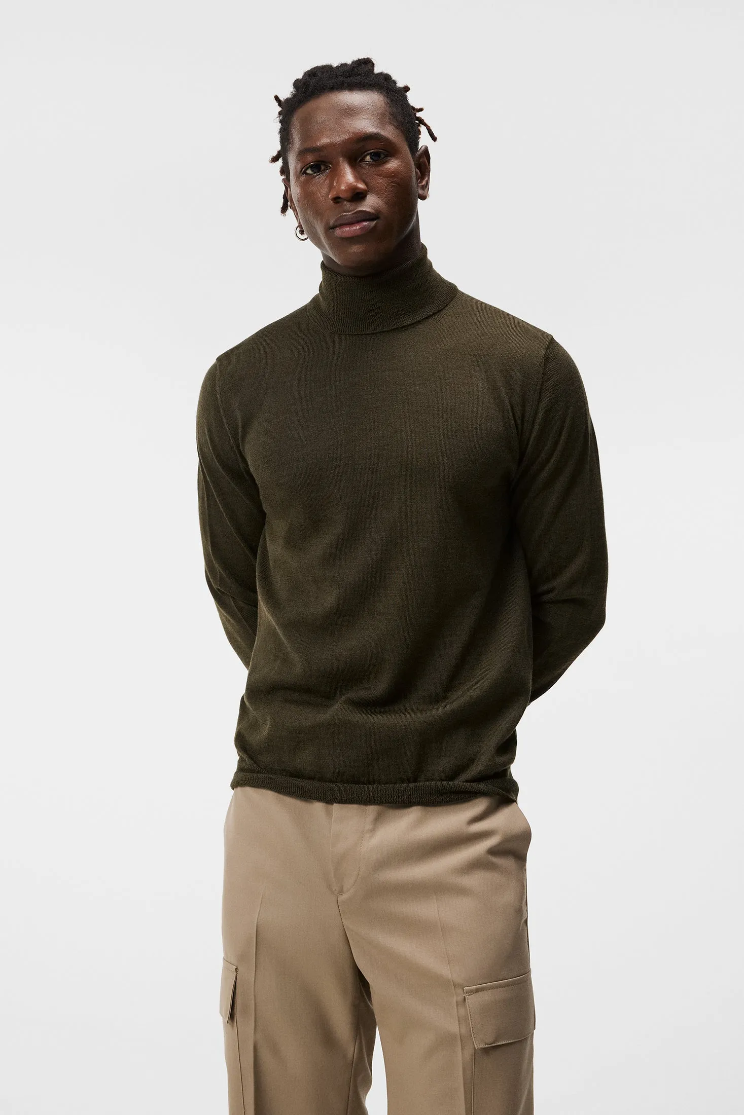 Lyd Merino Turtleneck Sweater / Forest Green