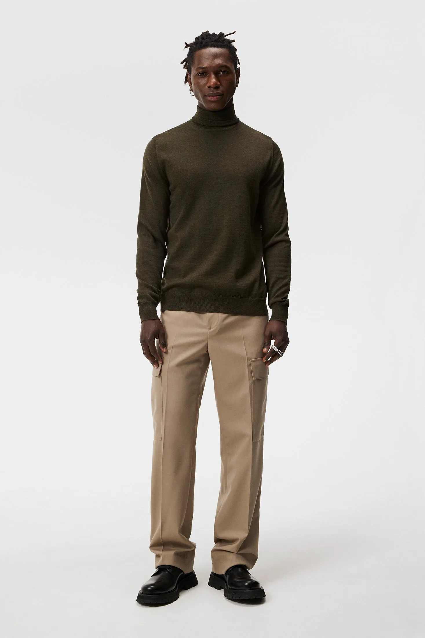 Lyd Merino Turtleneck Sweater / Forest Green