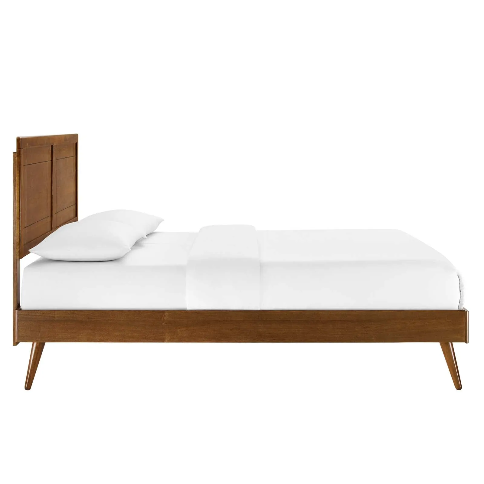 Marlee King Wood Platform Bed With Splayed Legs Walnut MOD-6629-WAL