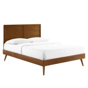 Marlee King Wood Platform Bed With Splayed Legs Walnut MOD-6629-WAL