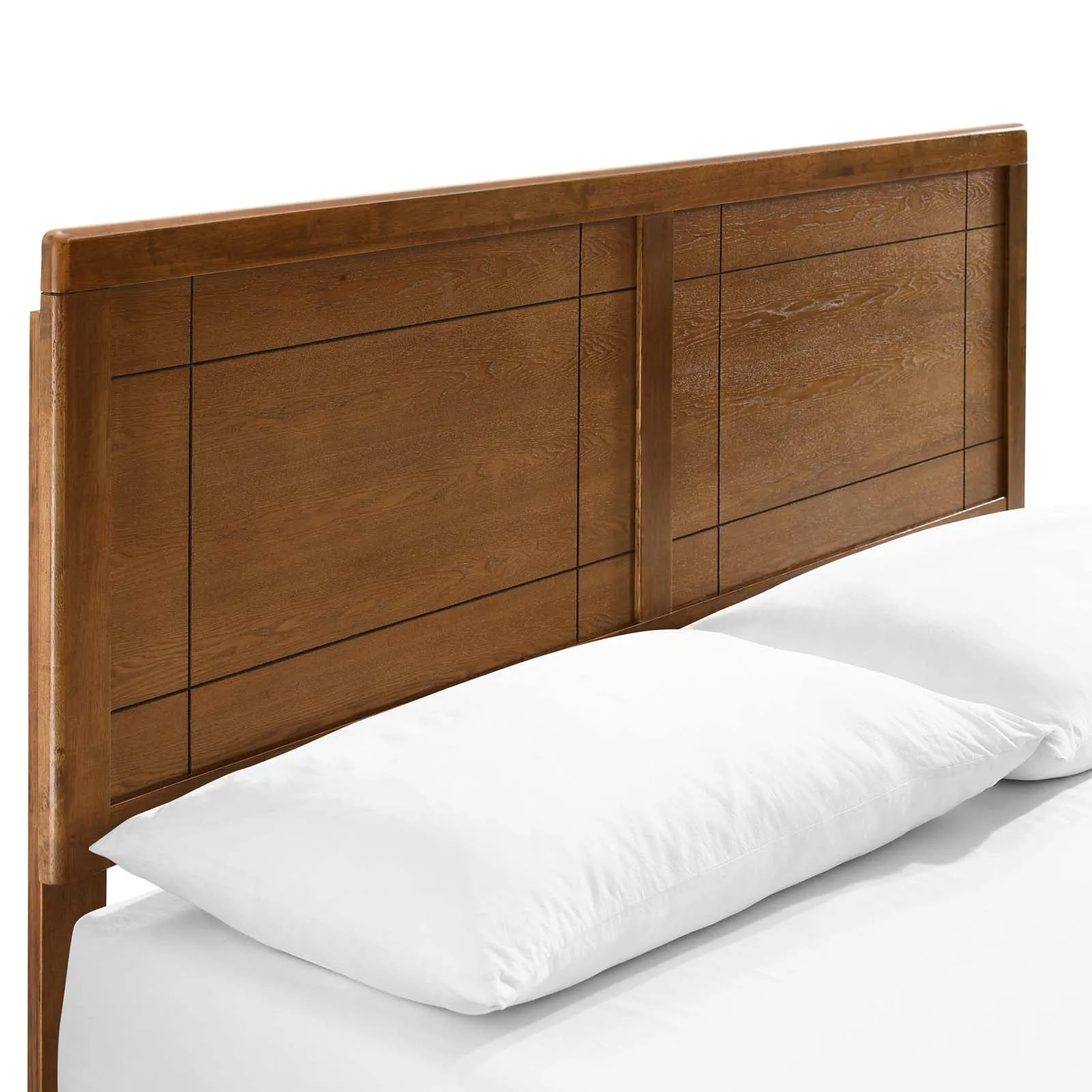 Marlee King Wood Platform Bed With Splayed Legs Walnut MOD-6629-WAL