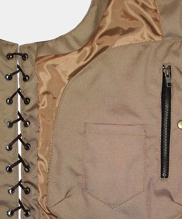 Men’s Ten Pocket CC Retro Brown Buffalo Hide Leather Vest