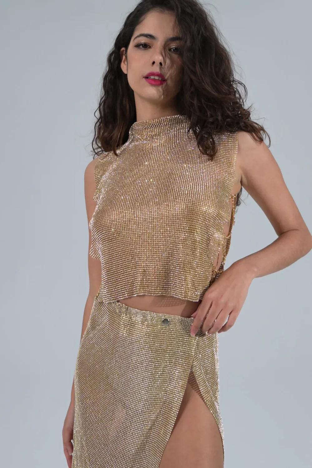 Midi Wrap Up Diamante Skirt