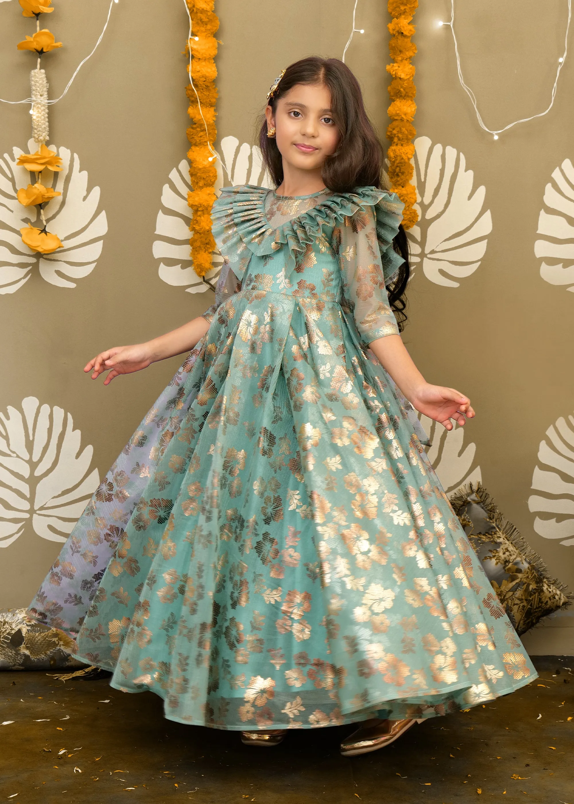 Mint Royale Brocade Gown