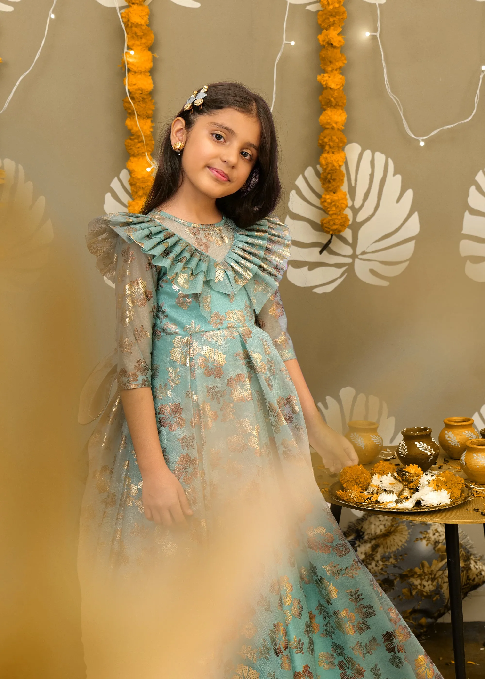 Mint Royale Brocade Gown