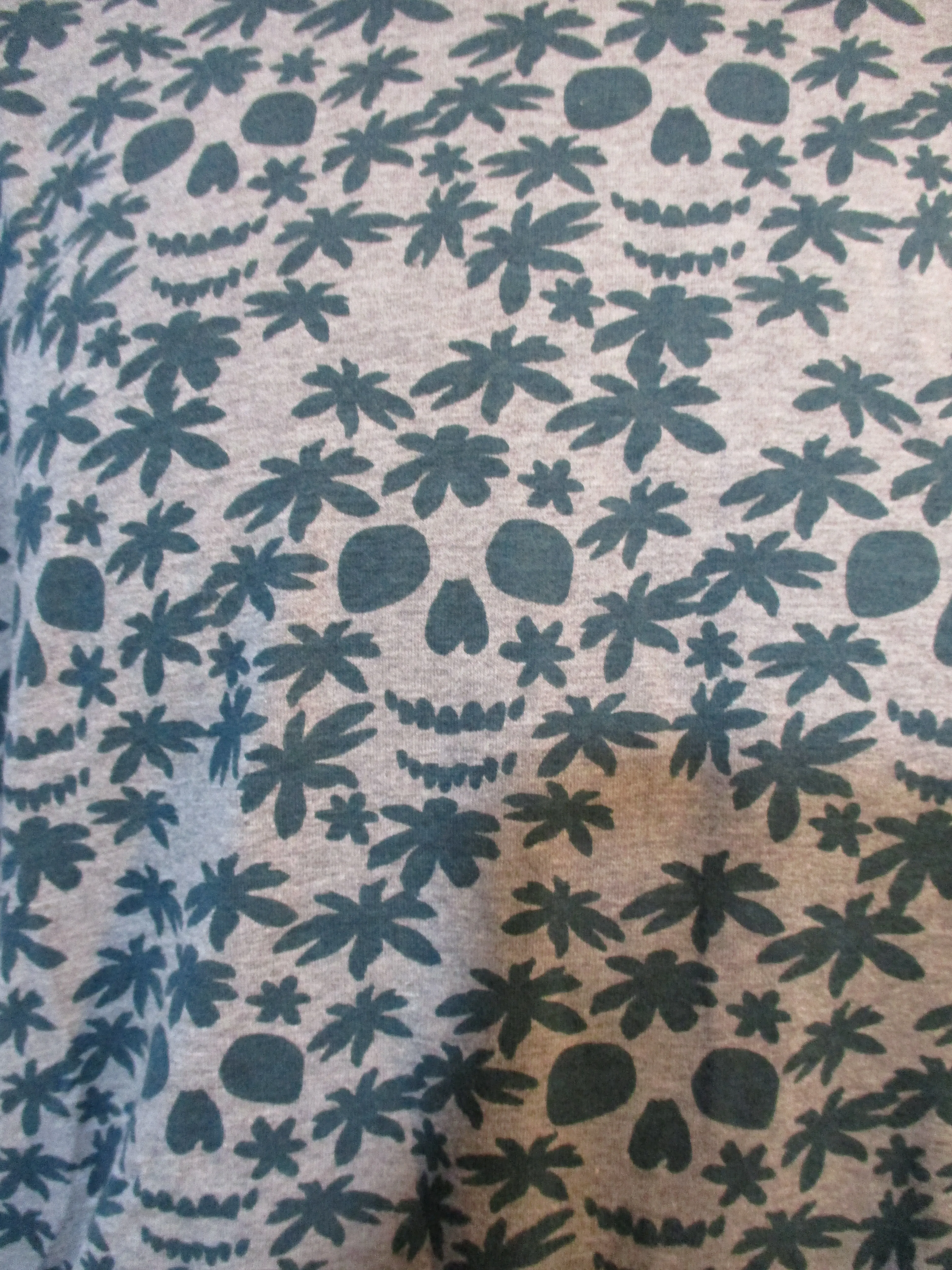 NEW COMME DES GARCONS SKULL PLANT Shirt Tee Sz X GREY Tee GRAY GREEN