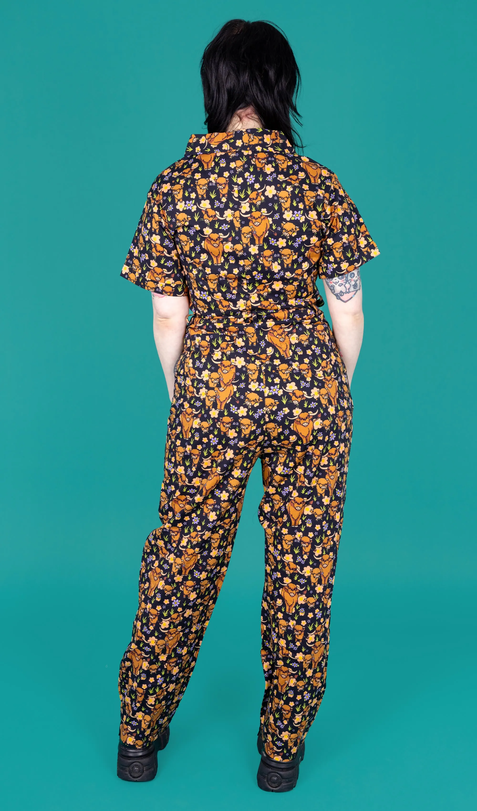 New Improved Highland Cows Stretch Jumpsuit