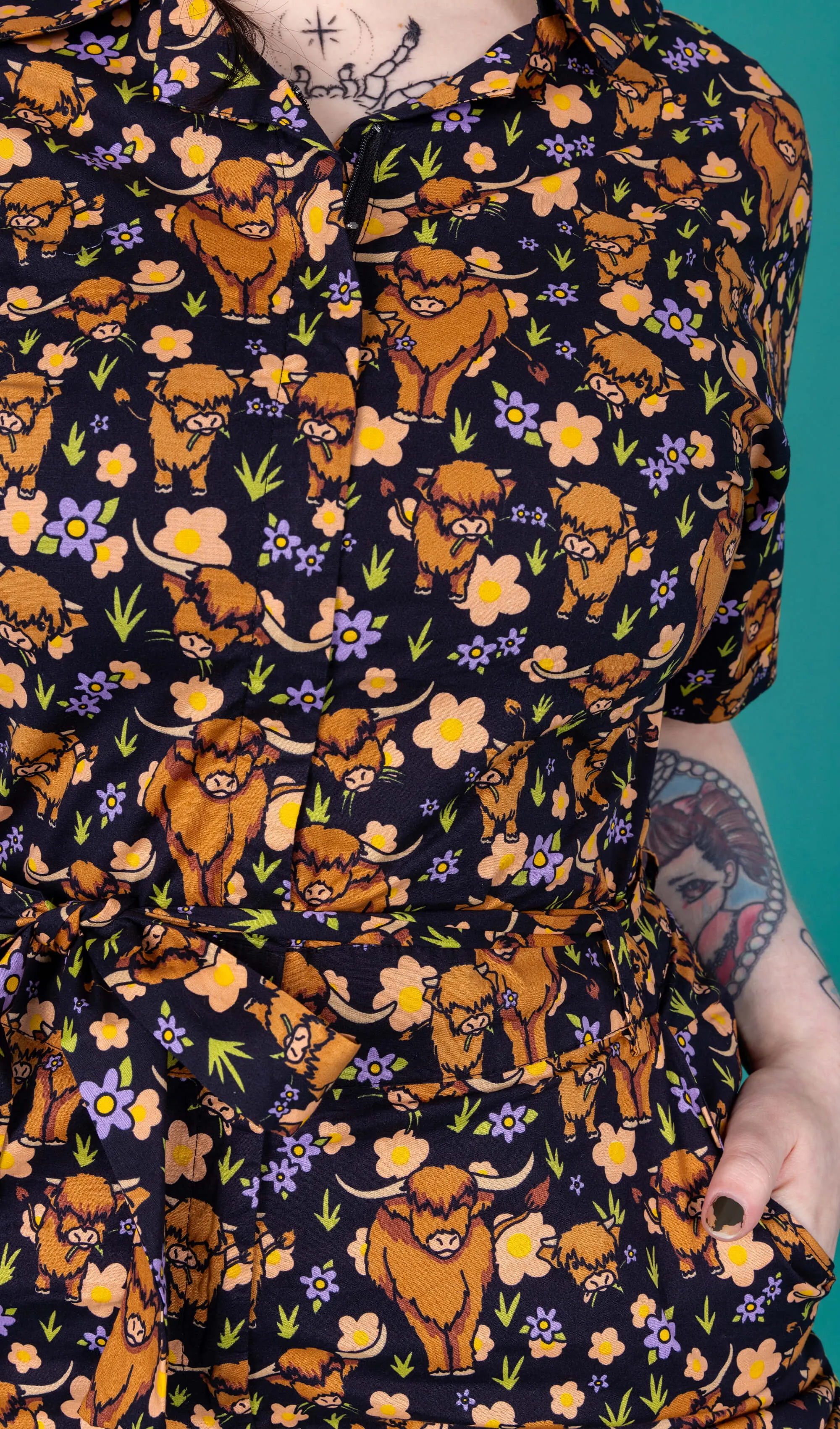 New Improved Highland Cows Stretch Jumpsuit