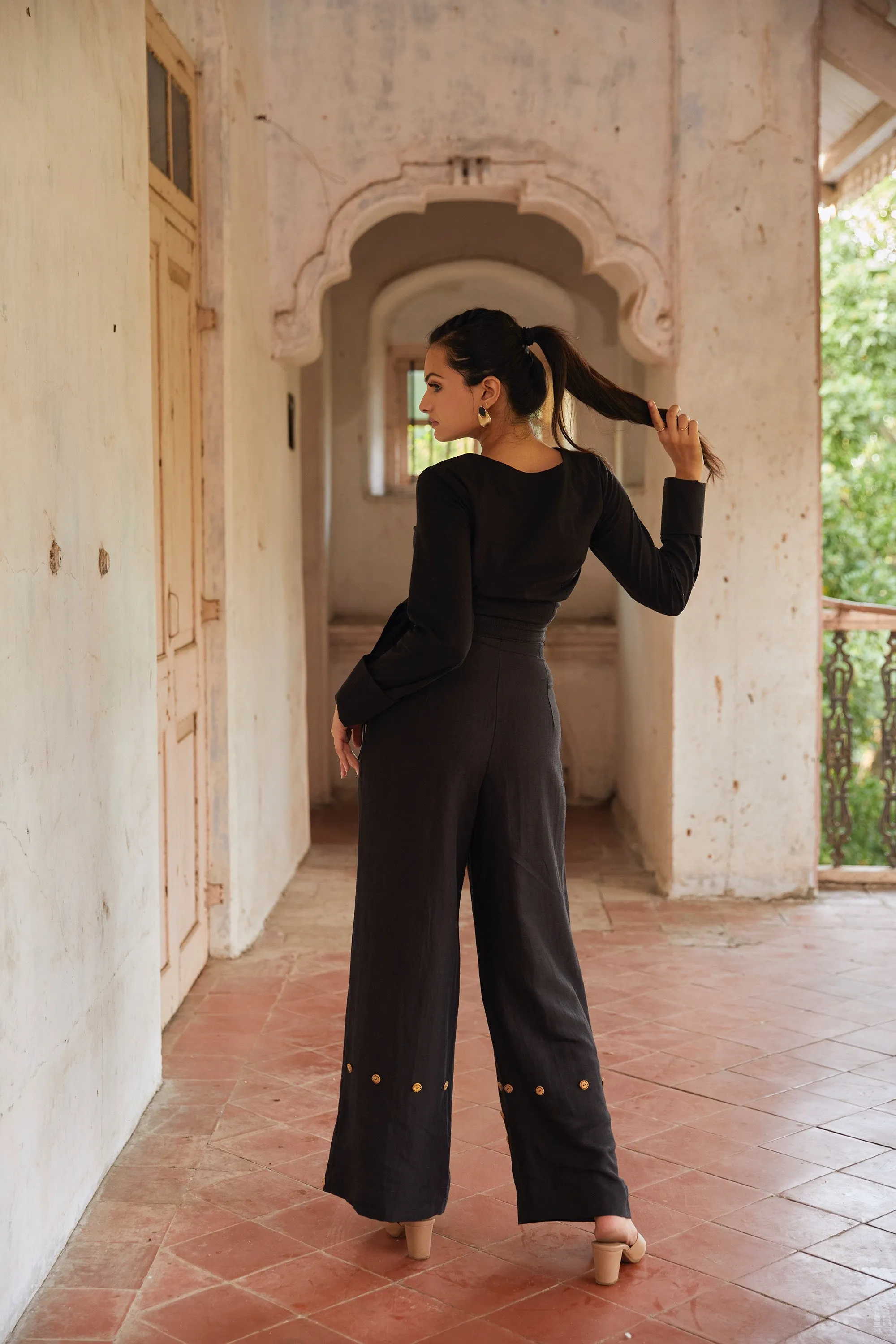 Perched Black Jumpsuit
