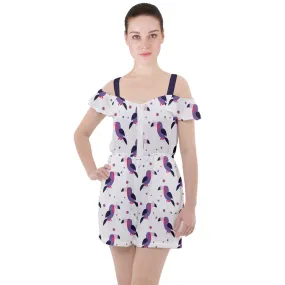 Ruffle Cut Out Chiffon Playsuit