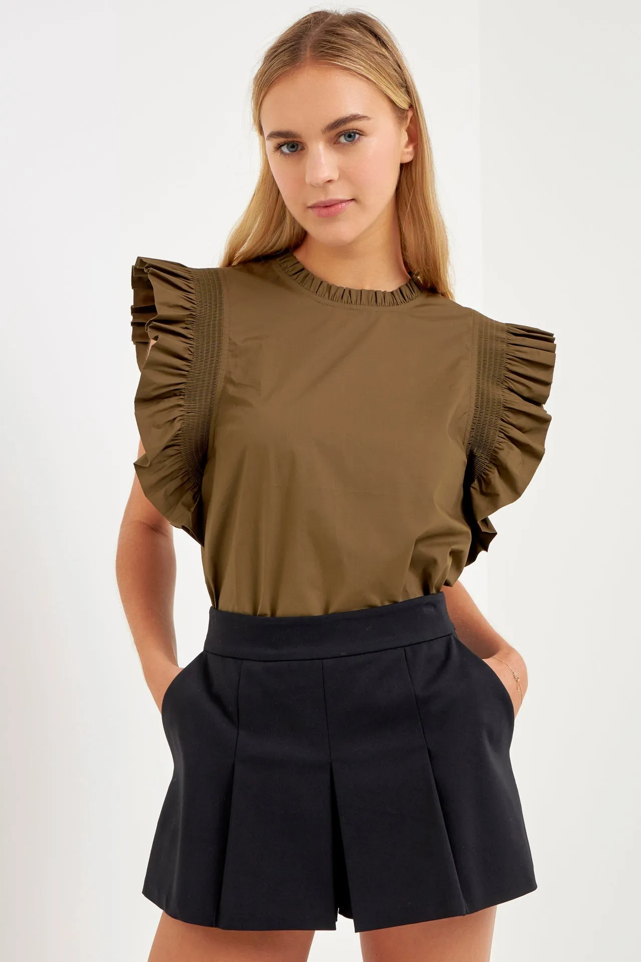 Ruffle Sleeve Top - Sale