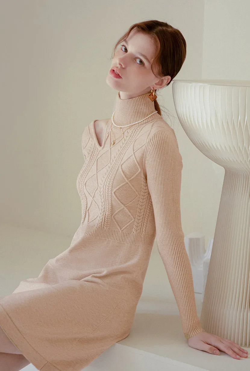 Saffron Knit Dress - Latte
