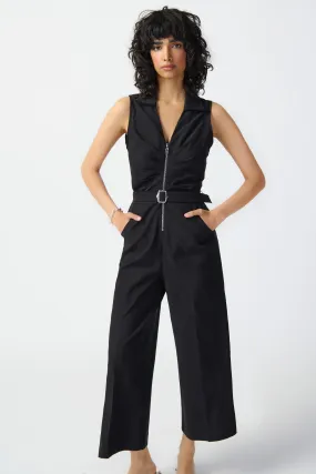 Sleeveless Micro Twill Jumpsuit