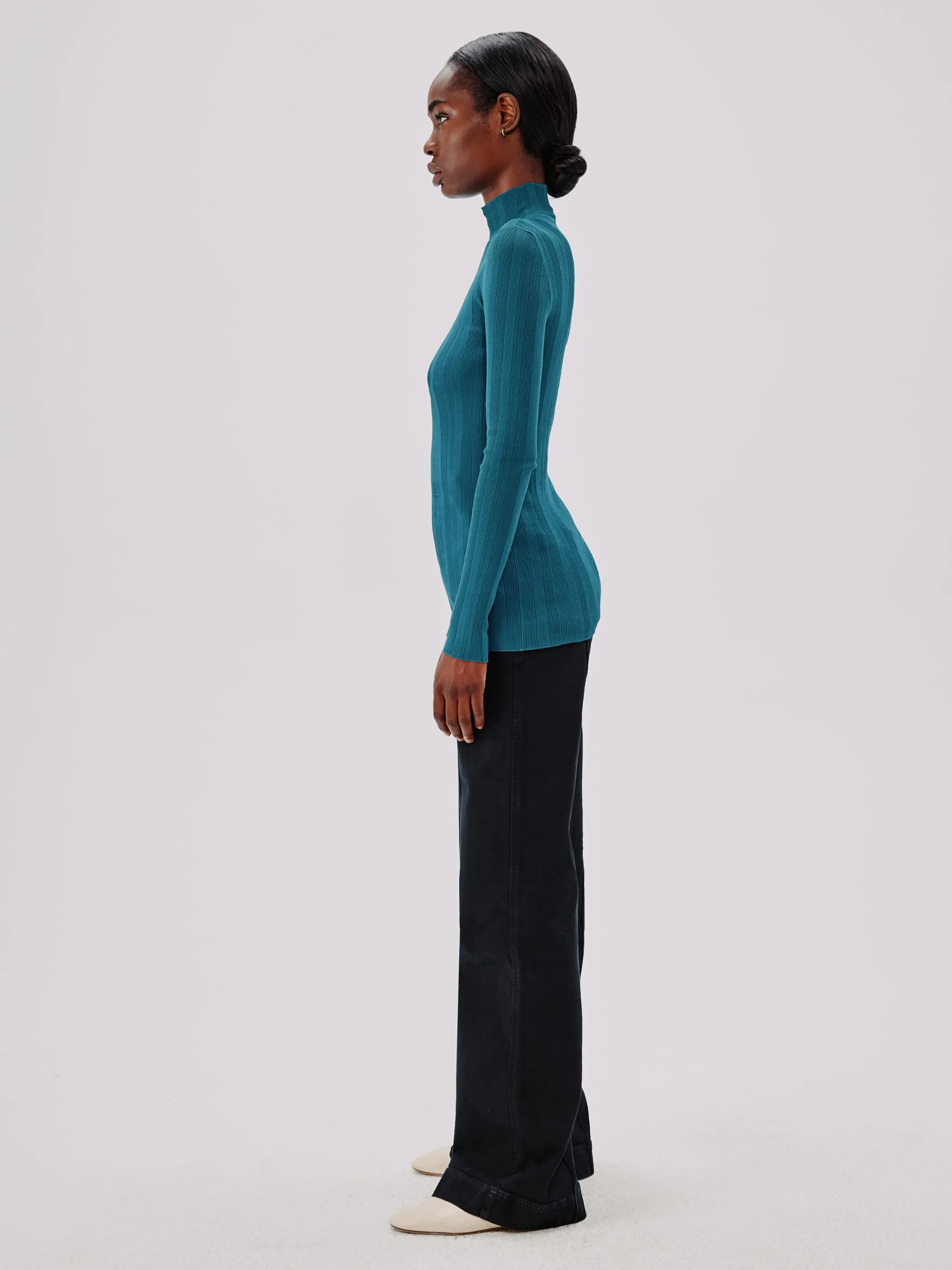 Variegated Rib Turtleneck