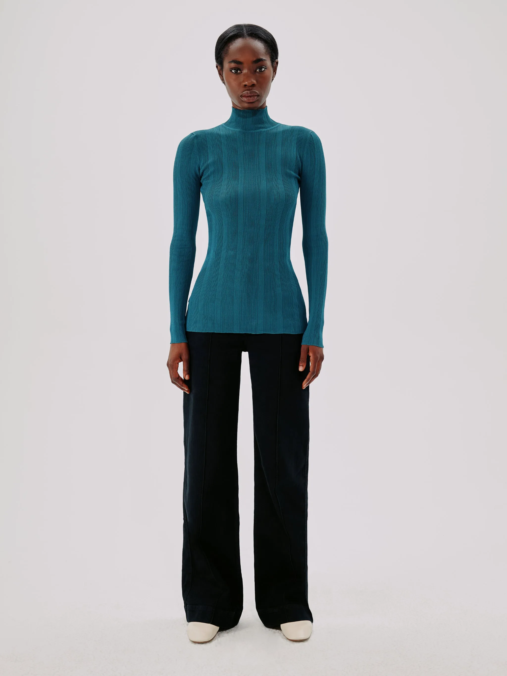 Variegated Rib Turtleneck